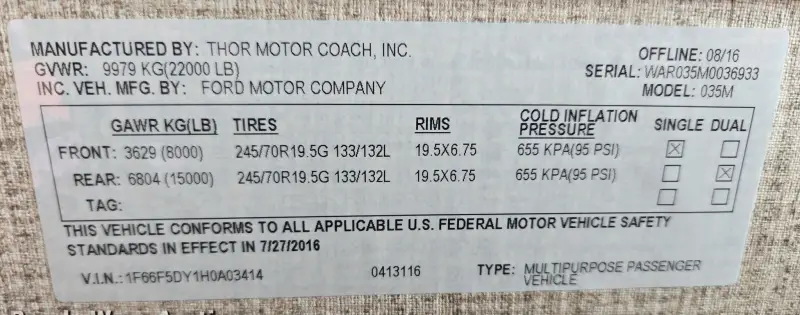 2017 Thor Motor Coach Stripped photo 123