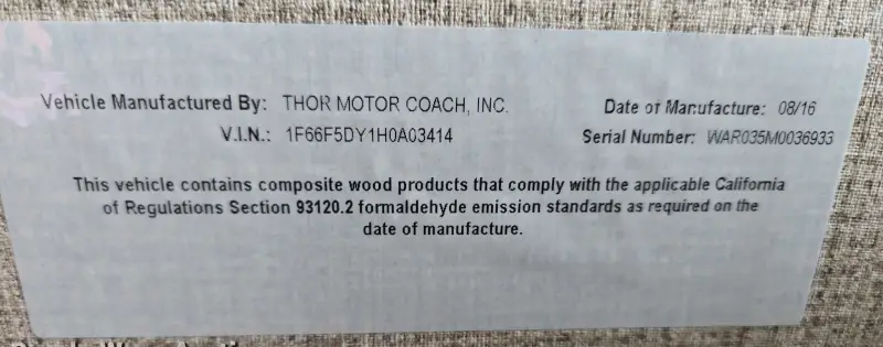 2017 Thor Motor Coach Stripped photo 121