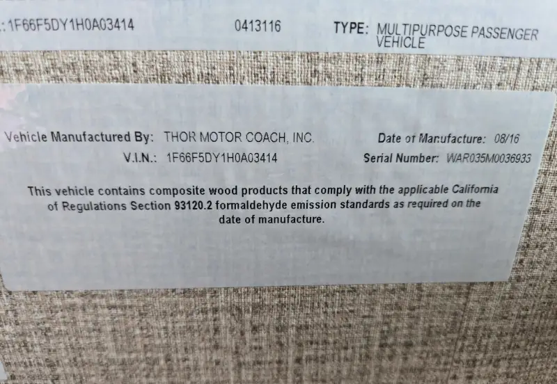 2017 Thor Motor Coach Stripped photo 120