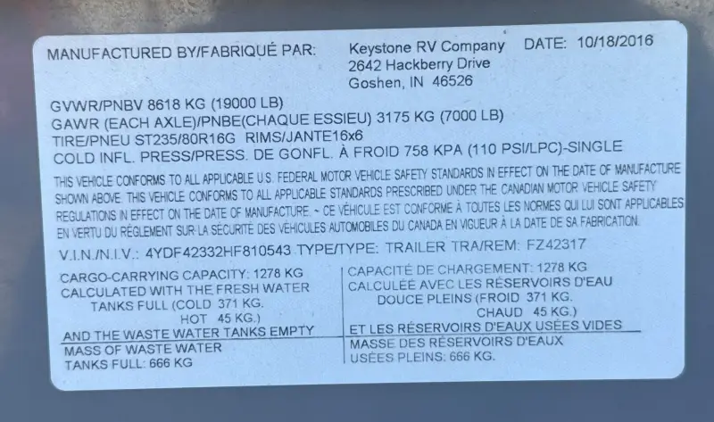2017 Keystone FZ42317 photo 126